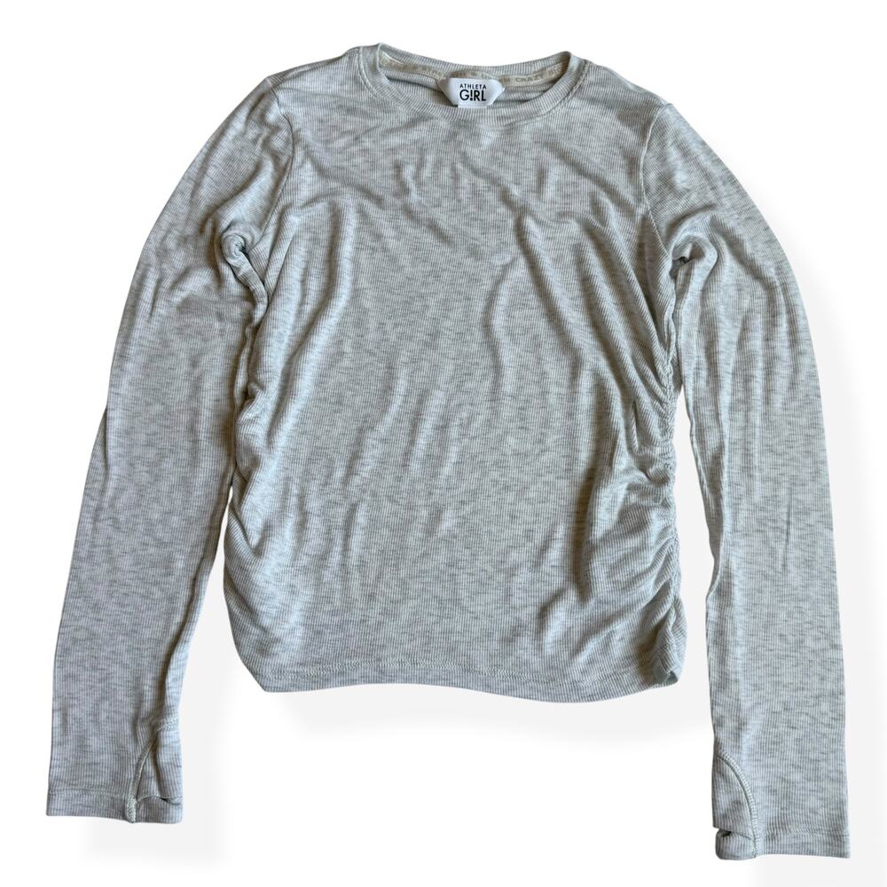 Athleta Girl Gray Modal Ruched Top Medium 8-10